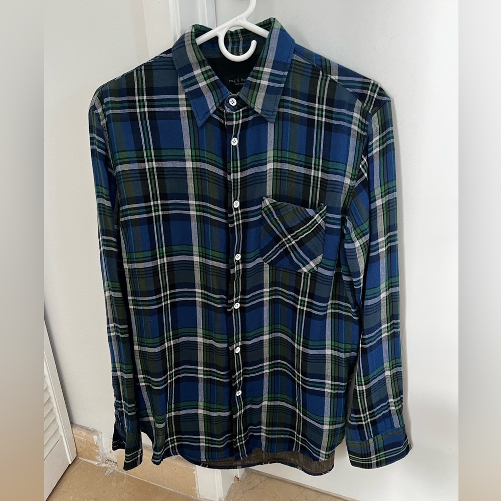 Mens Rag and Bone light flannel